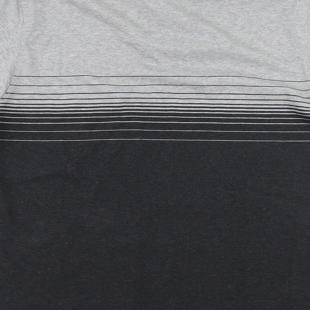 NEXT Mens Grey Striped Jersey  Polo Size L