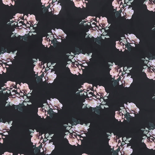 Select Womens Black Floral  Basic Blouse Size 12