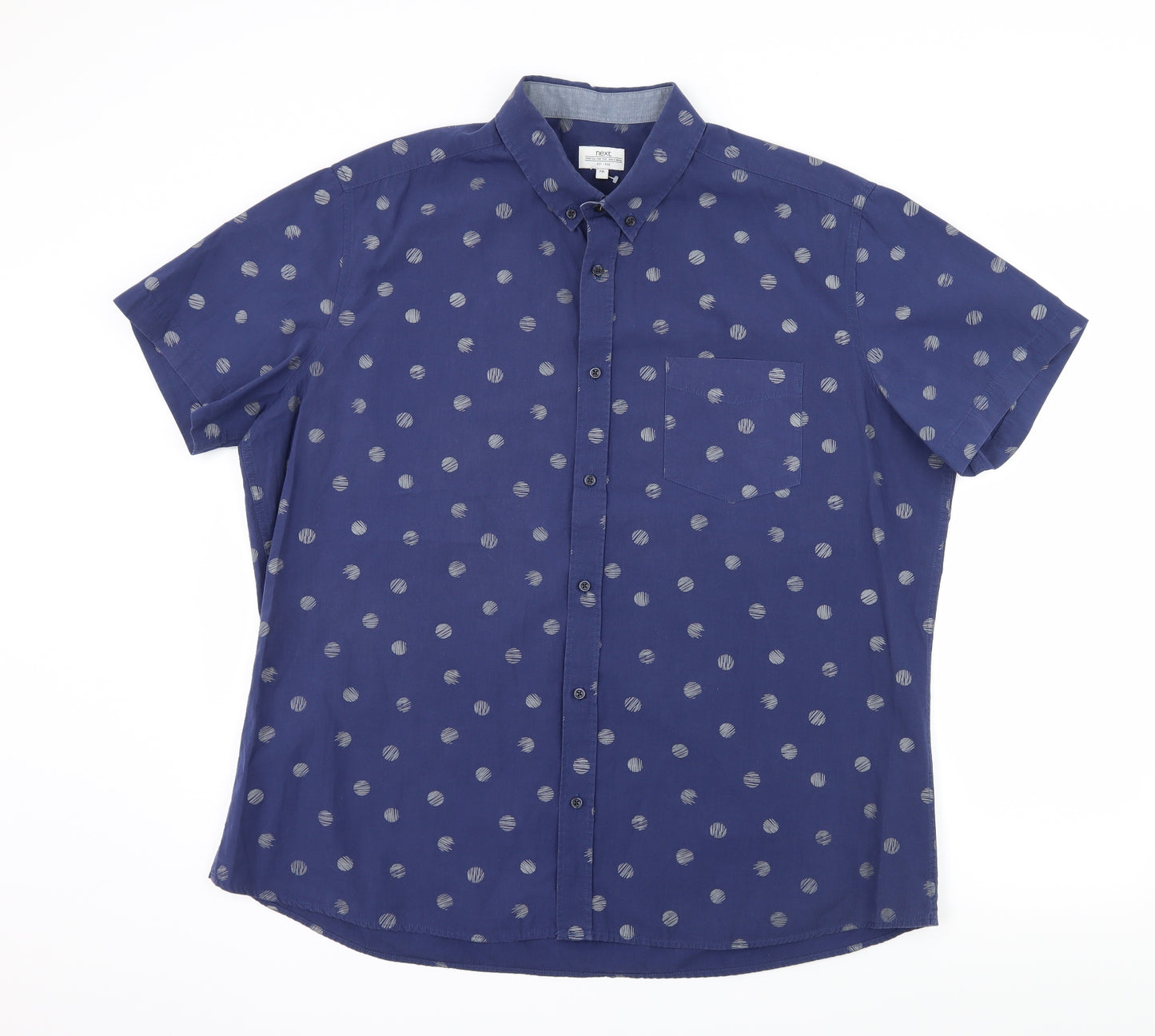 George Mens Blue Polka Dot   Button-Up Size 2XL