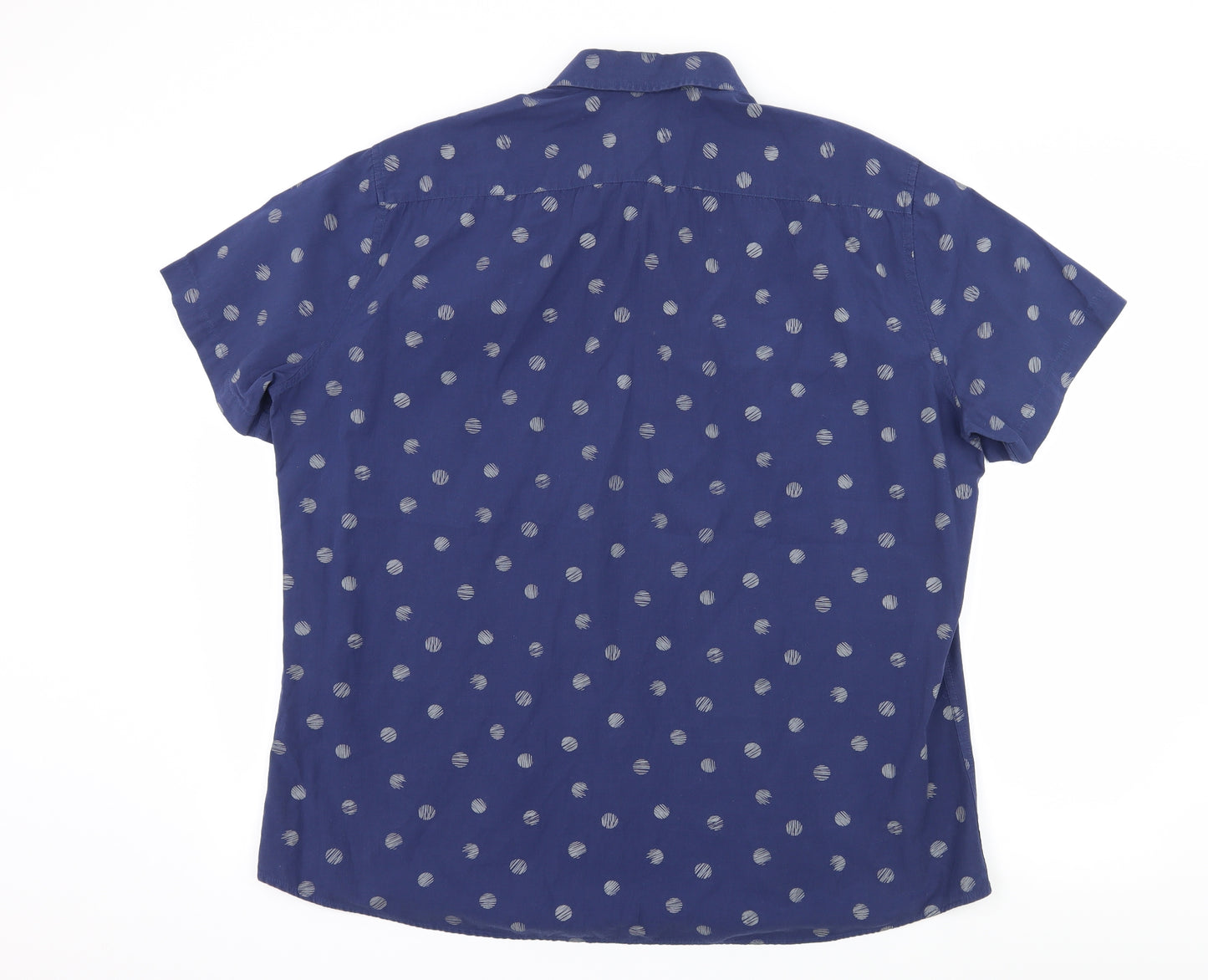 George Mens Blue Polka Dot   Button-Up Size 2XL