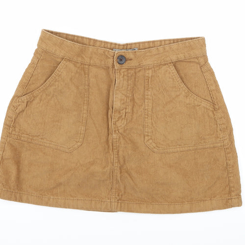 Denim & Co. Womens Brown  Corduroy A-Line Skirt Size 12