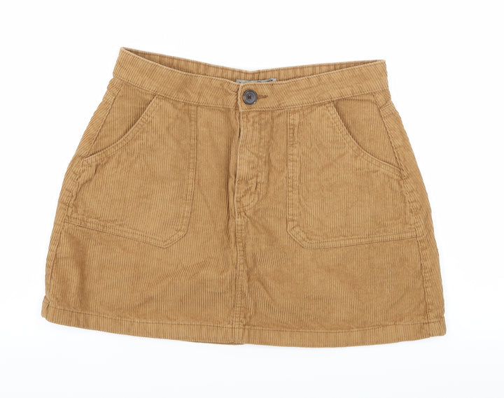 Denim & Co. Womens Brown Corduroy A-Line Skirt Size 12