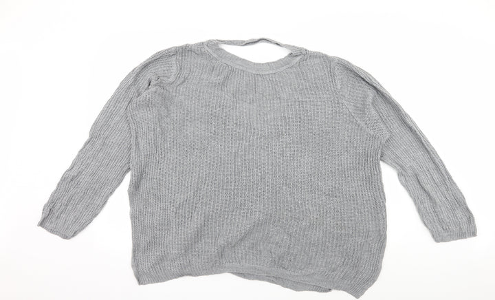 Boohoo Womens Grey Knit Pullover Jumper Size 18