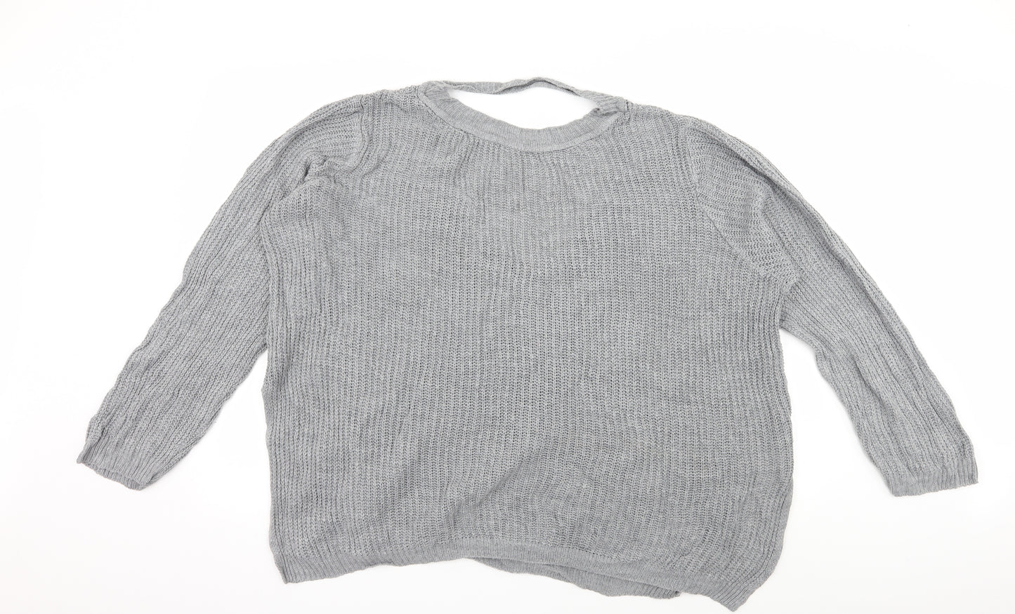 Boohoo Womens Grey  Knit Pullover Jumper Size 18