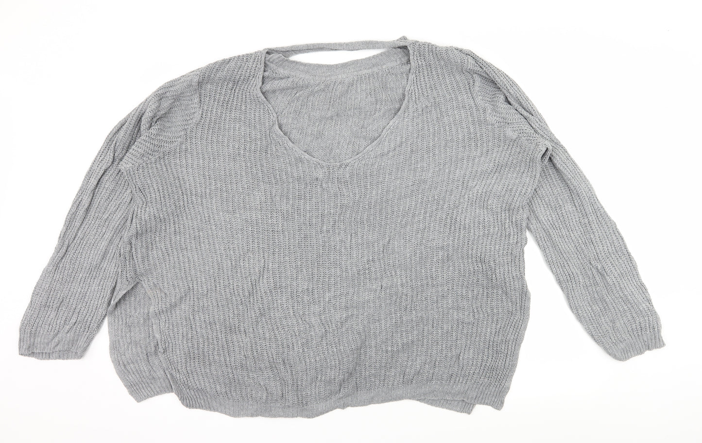Boohoo Womens Grey  Knit Pullover Jumper Size 18