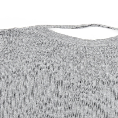 Boohoo Womens Grey  Knit Pullover Jumper Size 18