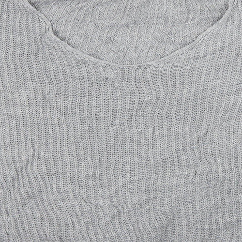 Boohoo Womens Grey  Knit Pullover Jumper Size 18