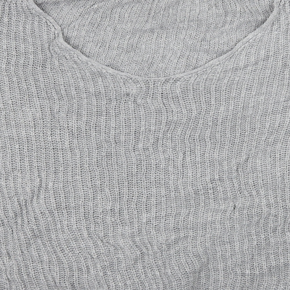 Boohoo Womens Grey  Knit Pullover Jumper Size 18