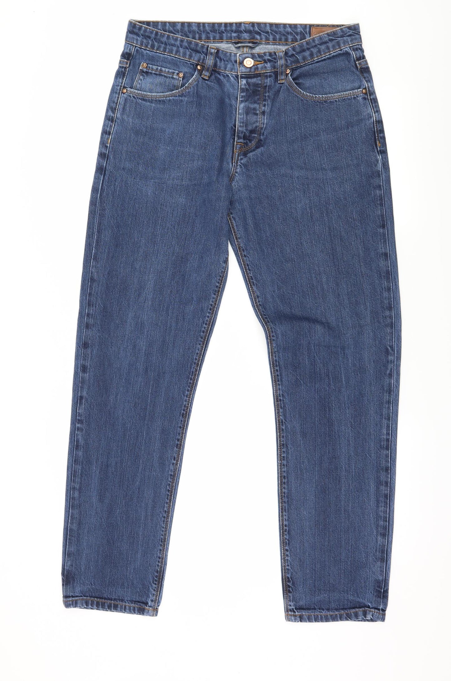 ASOS Mens Blue  Denim Straight Jeans Size 32 in L32 in
