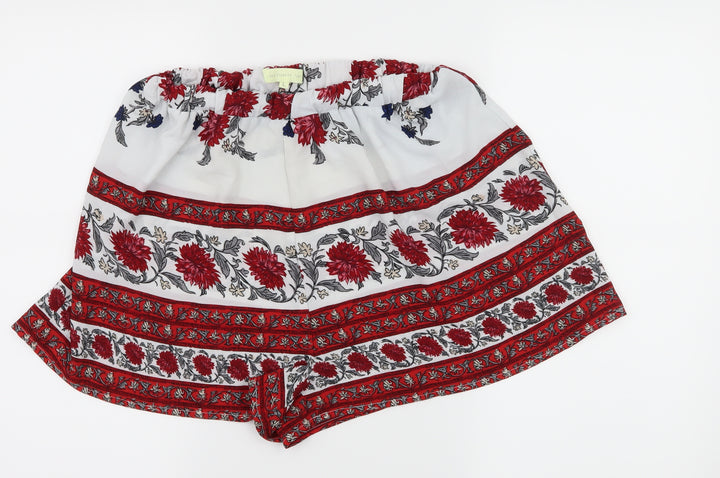 Love & Other things Womens White Floral Hot Pants Shorts Size L