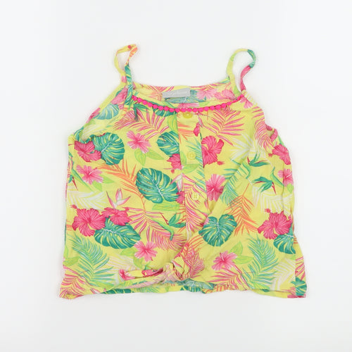 Matalan Girls Yellow Floral  Camisole Tank Size 7 Years