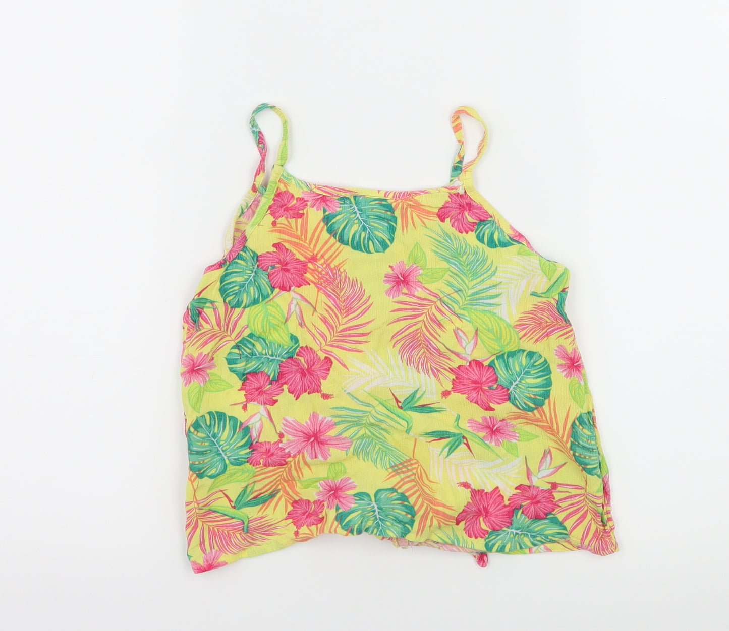 Matalan Girls Yellow Floral  Camisole Tank Size 7 Years