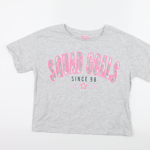 Primark Girls Grey  Jersey Basic T-Shirt Size 10-11 Years  - Squad Goals