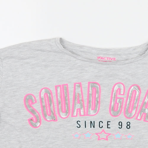 Primark Girls Grey  Jersey Basic T-Shirt Size 10-11 Years  - Squad Goals