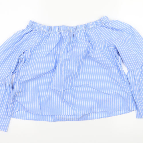 New Look Womens Blue Striped  Basic Blouse Size 12