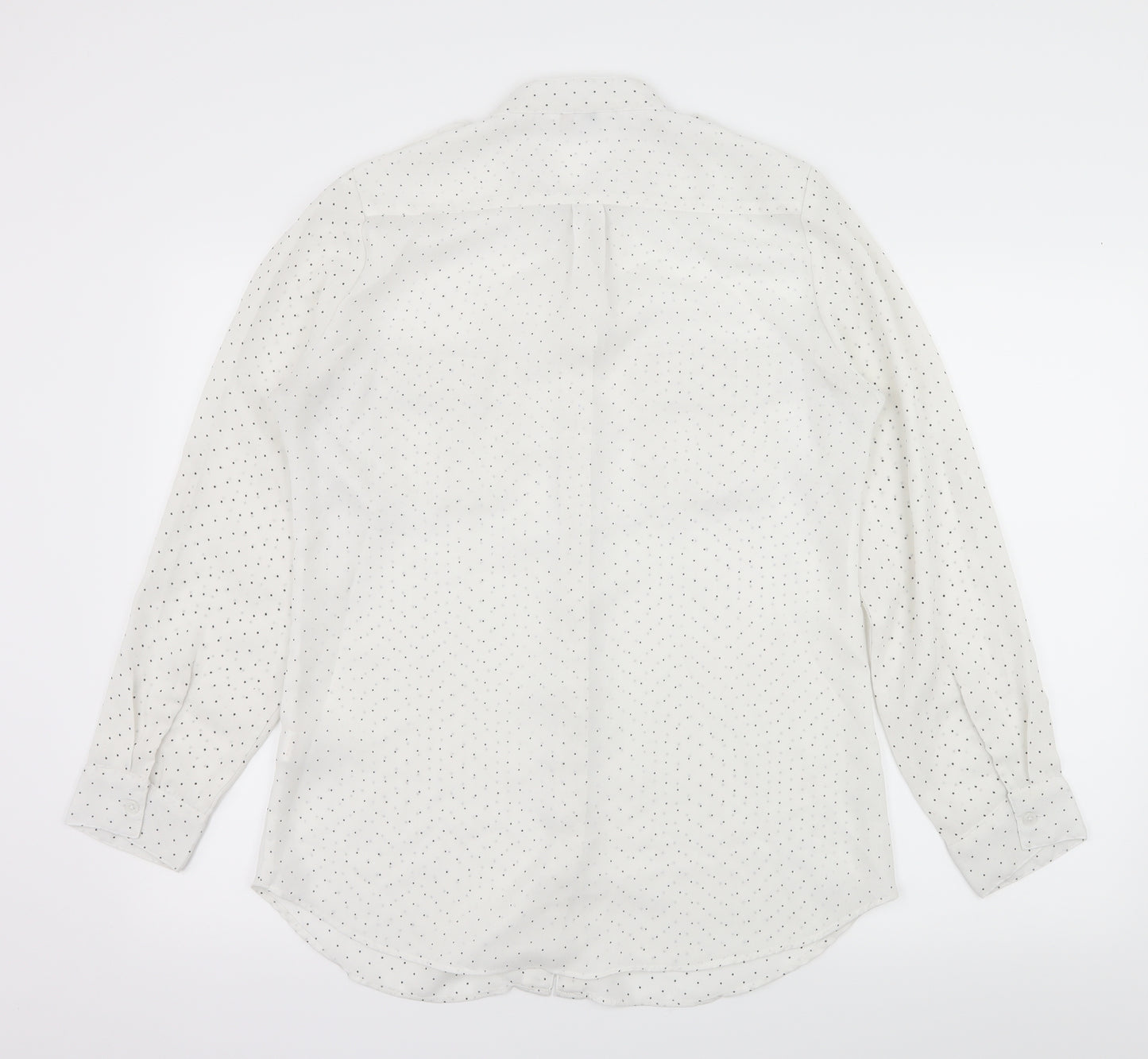 Blue Inc Womens White Polka Dot  Basic Blouse Size 12