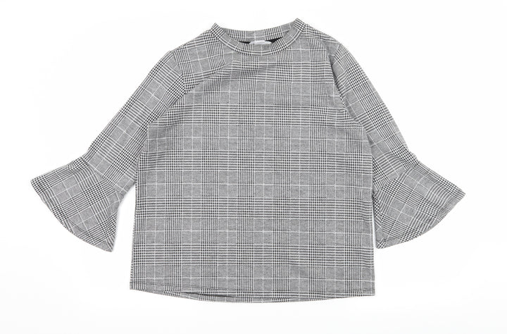 H&M Womens Grey Check Jersey Pullover Sweatshirt Size M
