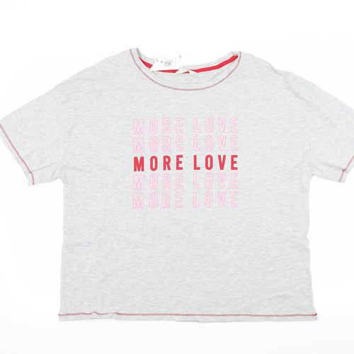 Marks and Spencer Womens Grey Solid Jersey Top Pyjama Top Size 18  - More love