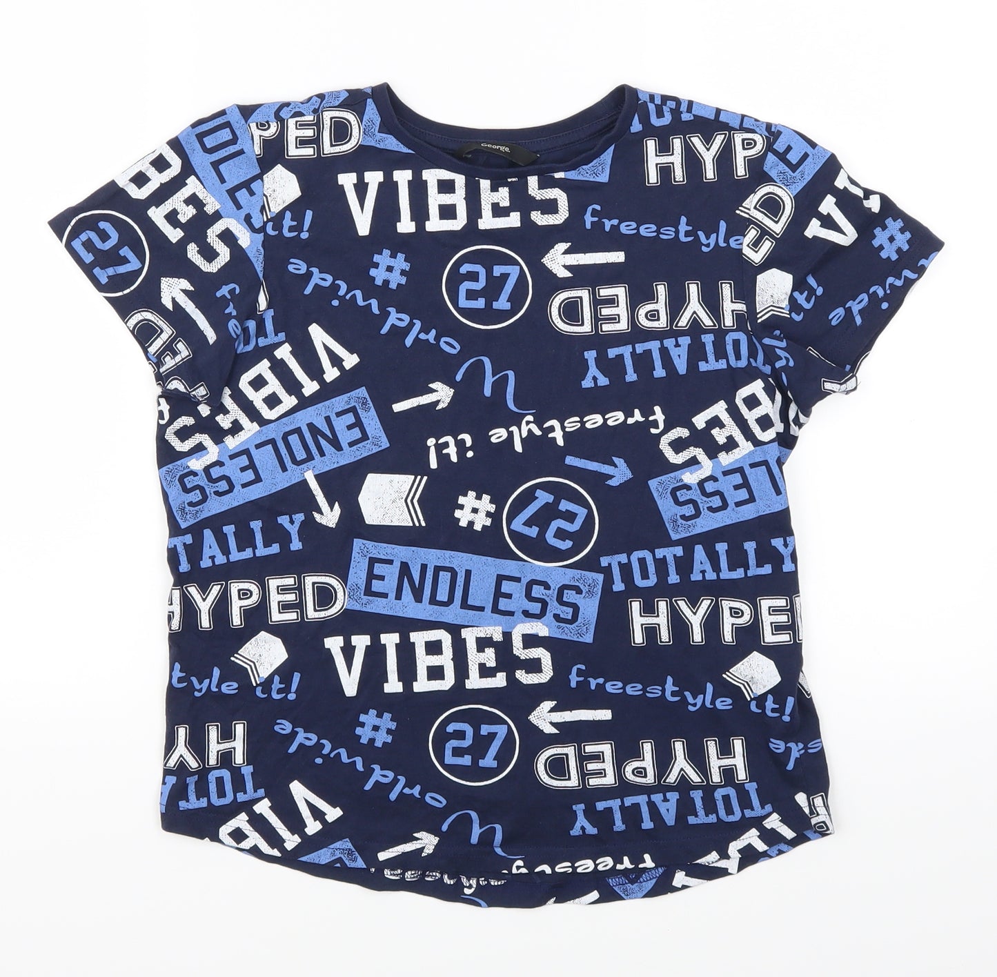 George Boys Blue   Basic T-Shirt Size 10-11 Years  - Endless Vibes