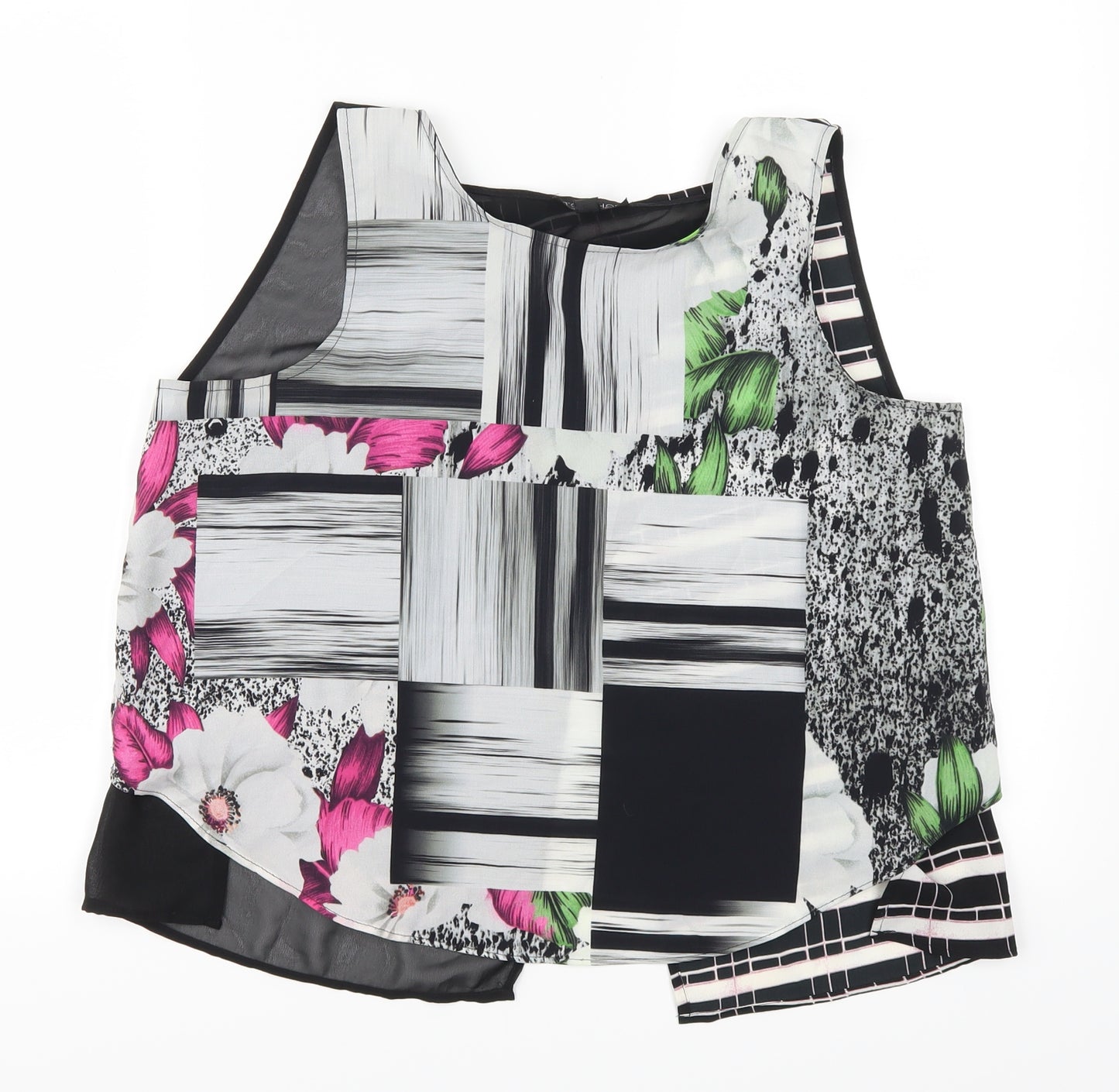 Topshop Womens Grey Geometric  Basic Tank Size 10