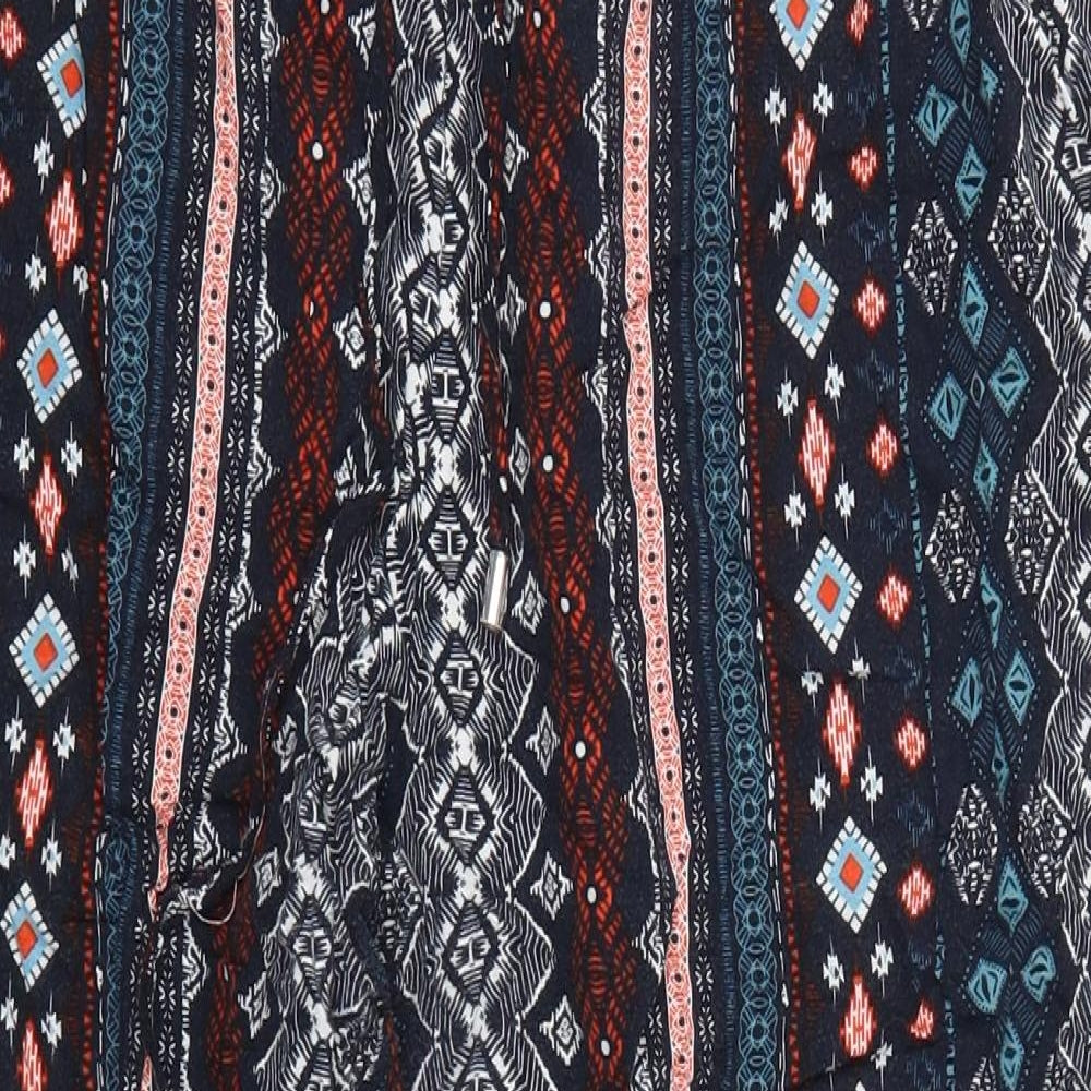 Primark Womens Blue Geometric  Trousers  Size 16 L26 in