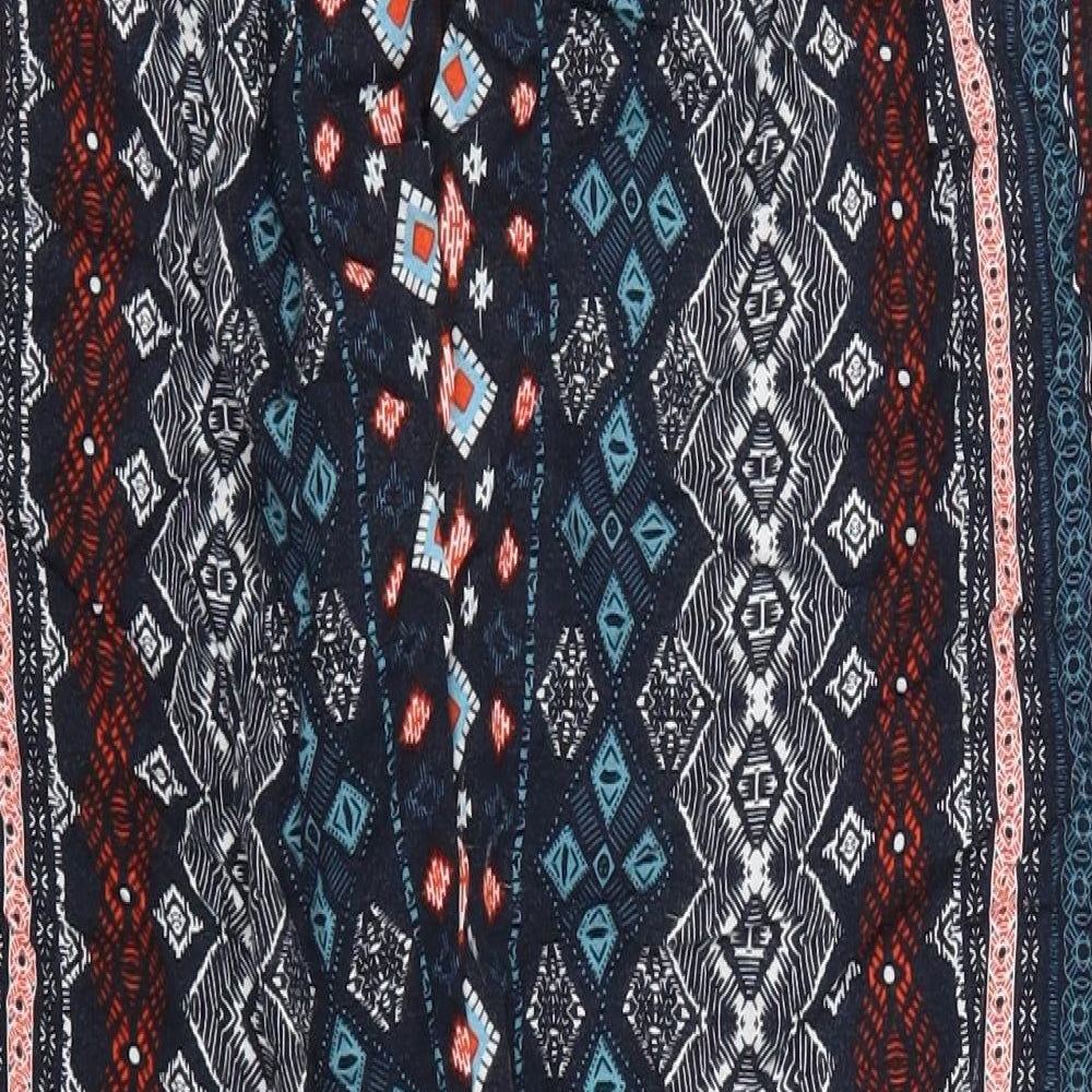 Primark Womens Blue Geometric  Trousers  Size 16 L26 in