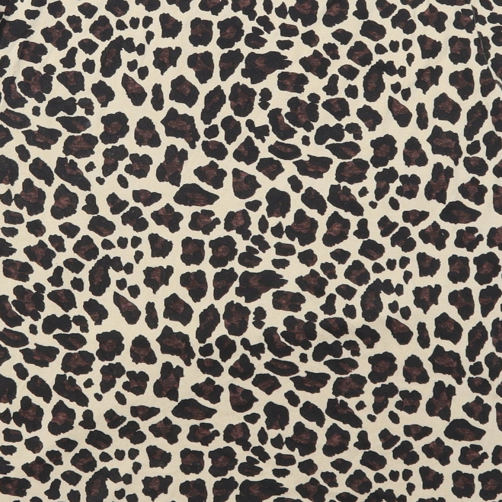 Marks and Spencer Womens Brown Animal Print  Basic T-Shirt Size 22