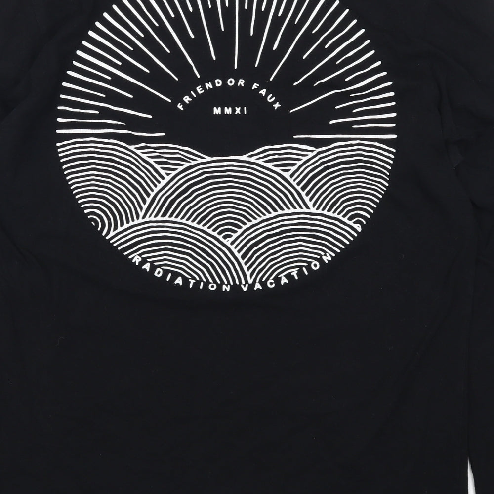 Friend or Faux Mens Black    T-Shirt Size L