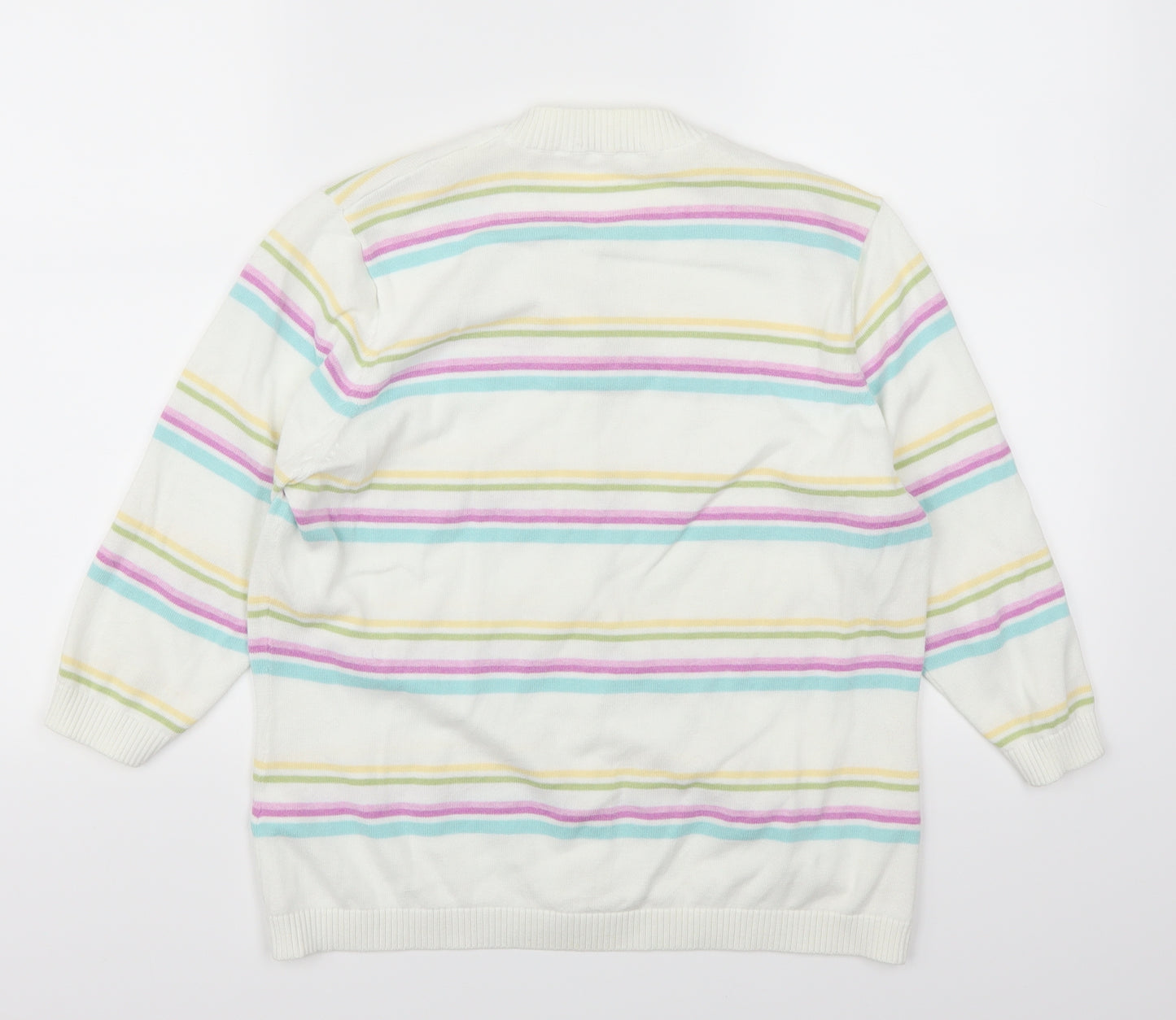 Marks and Spencer Womens Multicoloured Striped  Cardigan Jumper Size 14