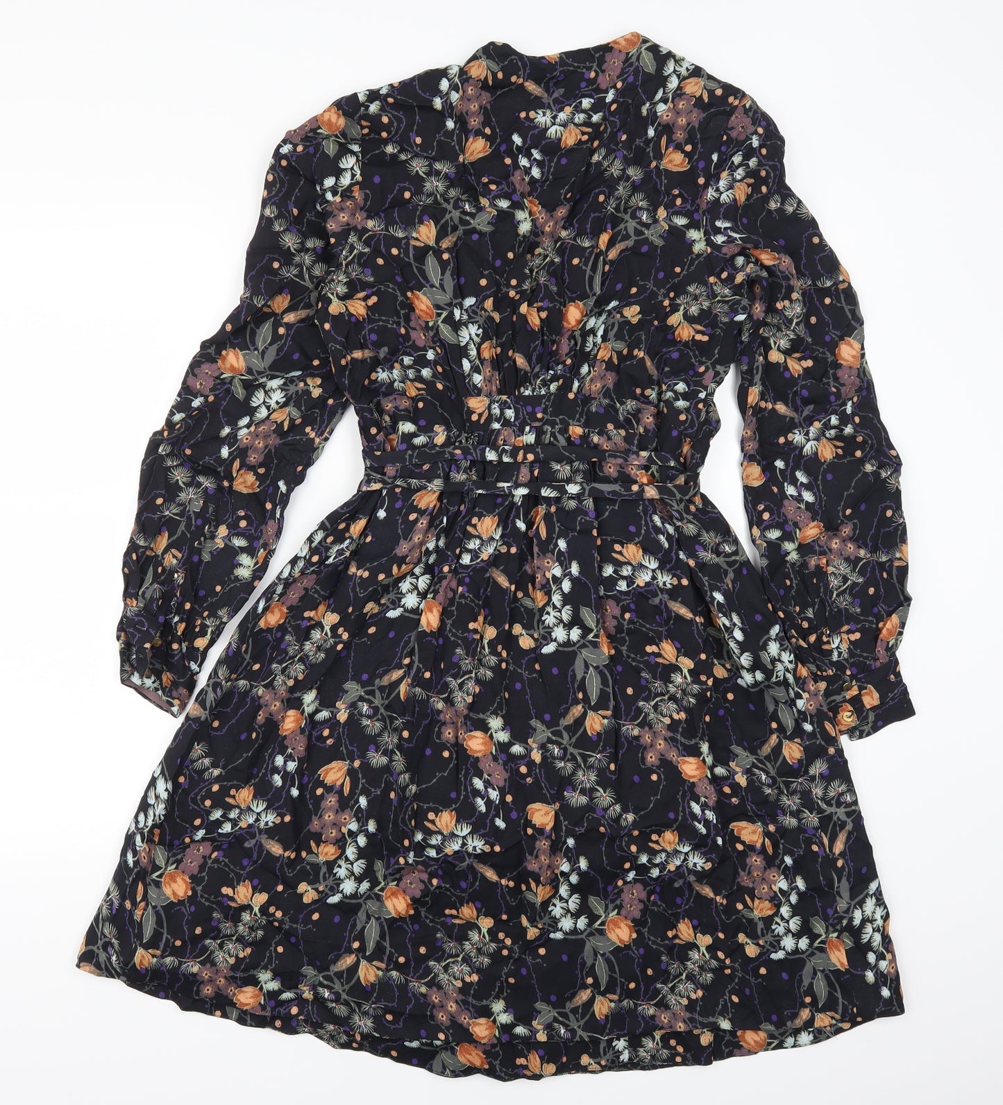 Noa Noa Womens Black Floral  Trapeze & Swing  Size 8