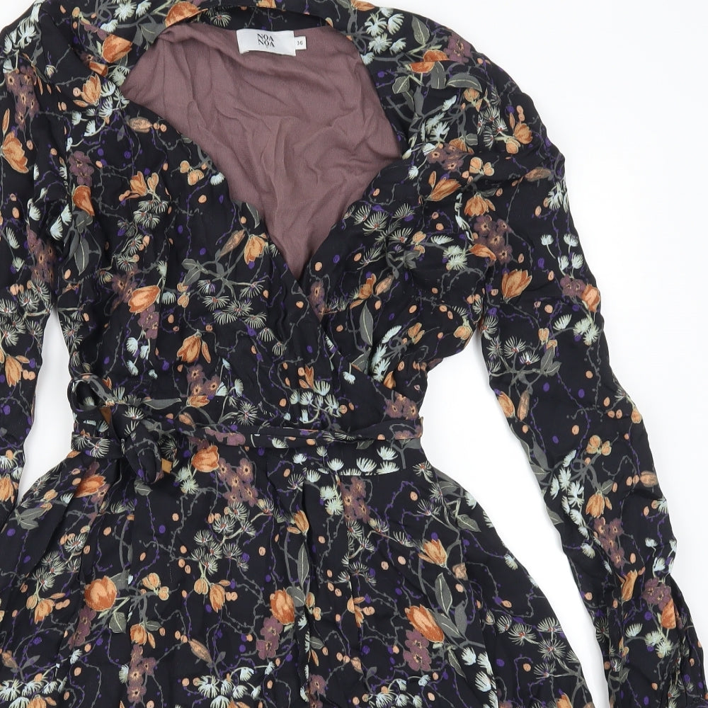 Noa Noa Womens Black Floral  Trapeze & Swing  Size 8