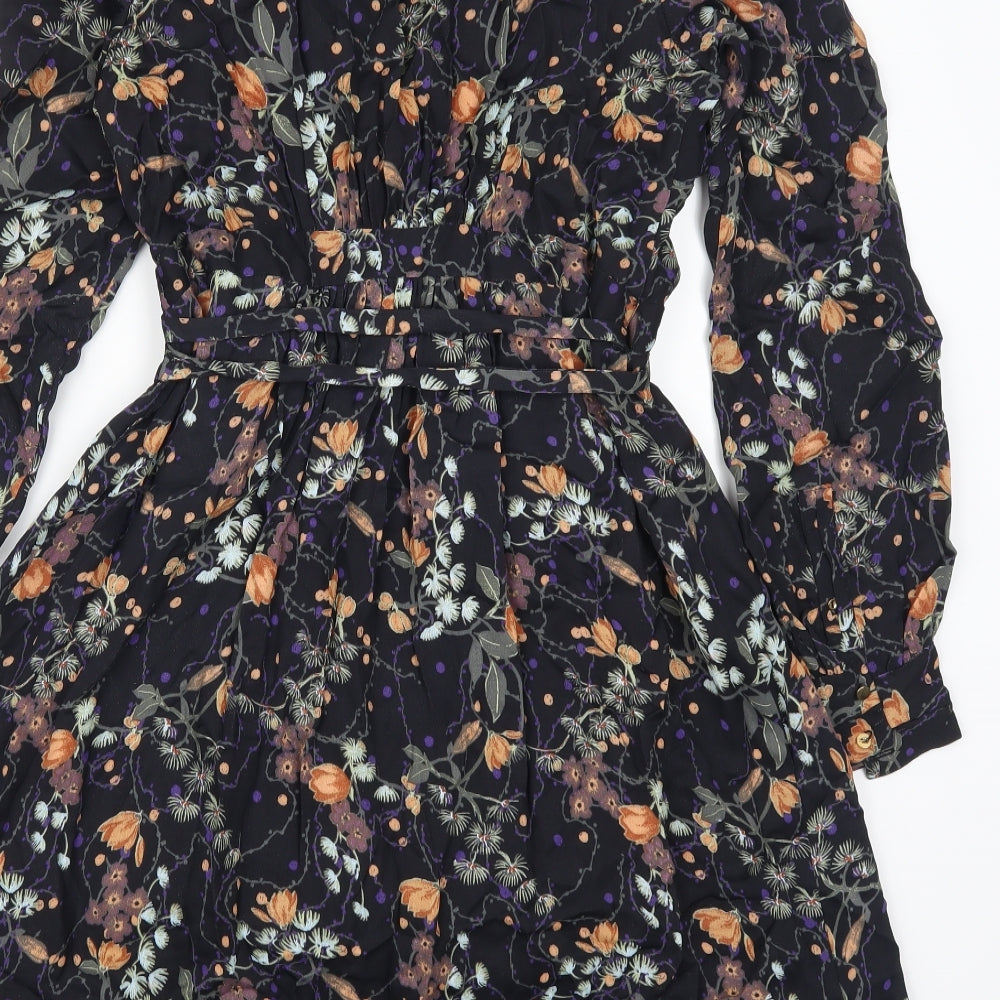 Noa Noa Womens Black Floral  Trapeze & Swing  Size 8