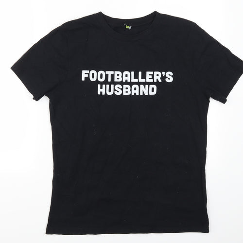 Preworn Mens Black    T-Shirt Size M  - Footballers Husband