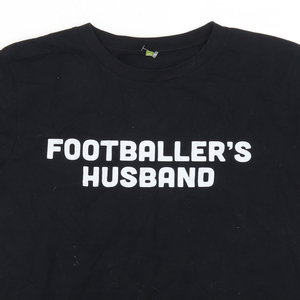 Preworn Mens Black    T-Shirt Size M  - Footballers Husband