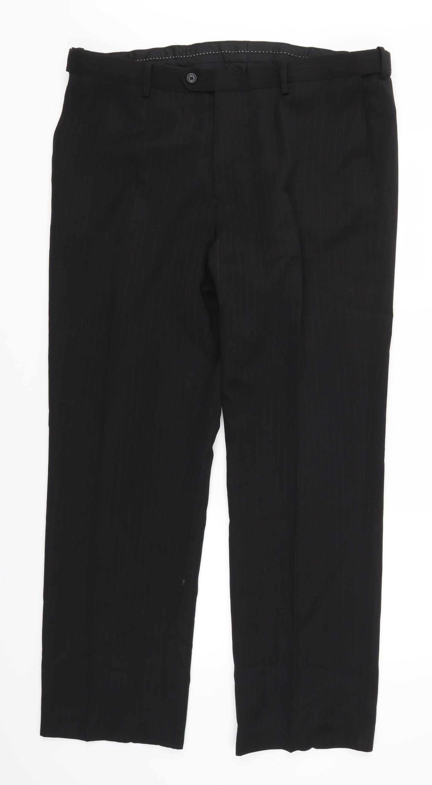 BHS Mens Black Striped  Trousers  Size 40 L30 in