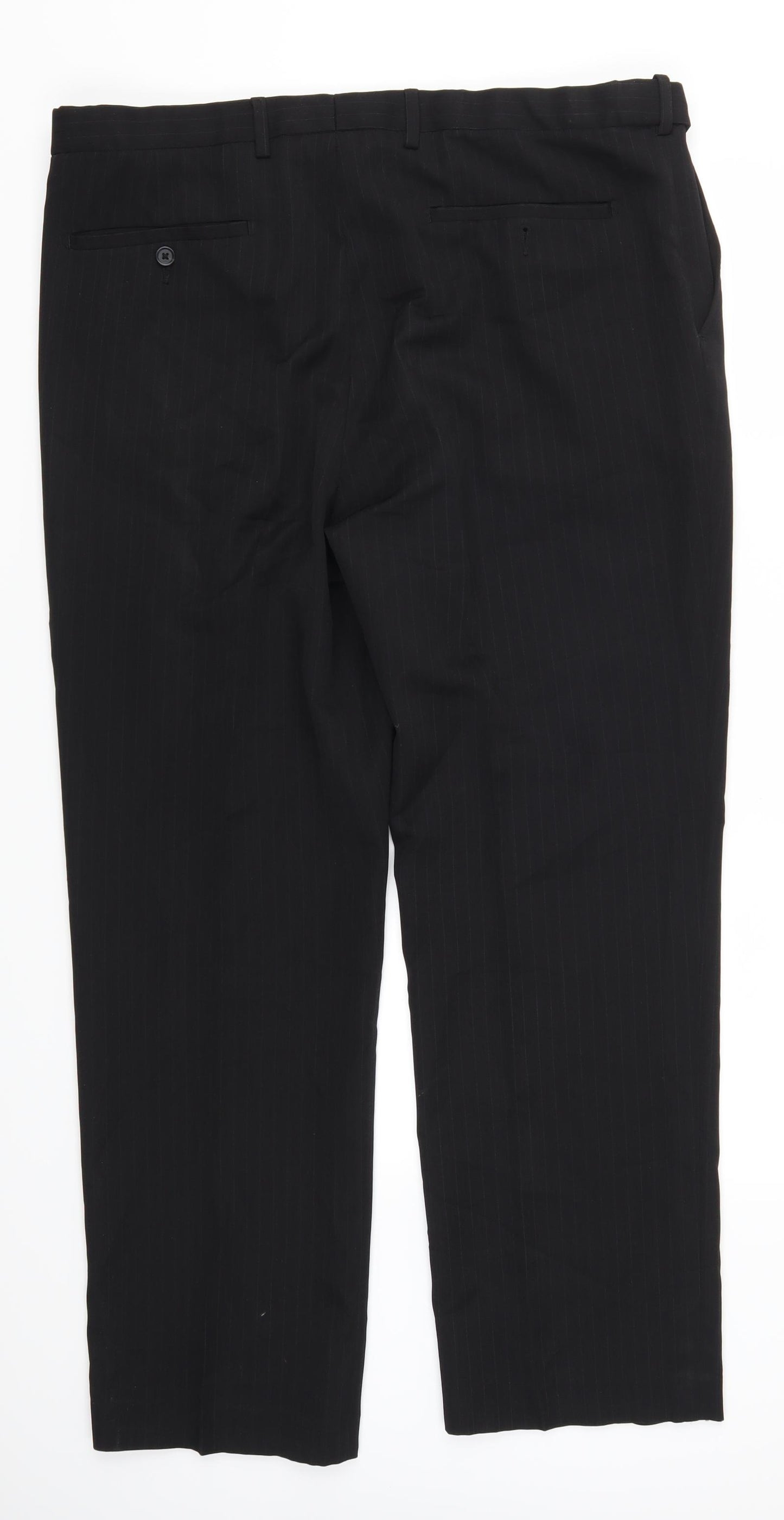 BHS Mens Black Striped  Trousers  Size 40 L30 in