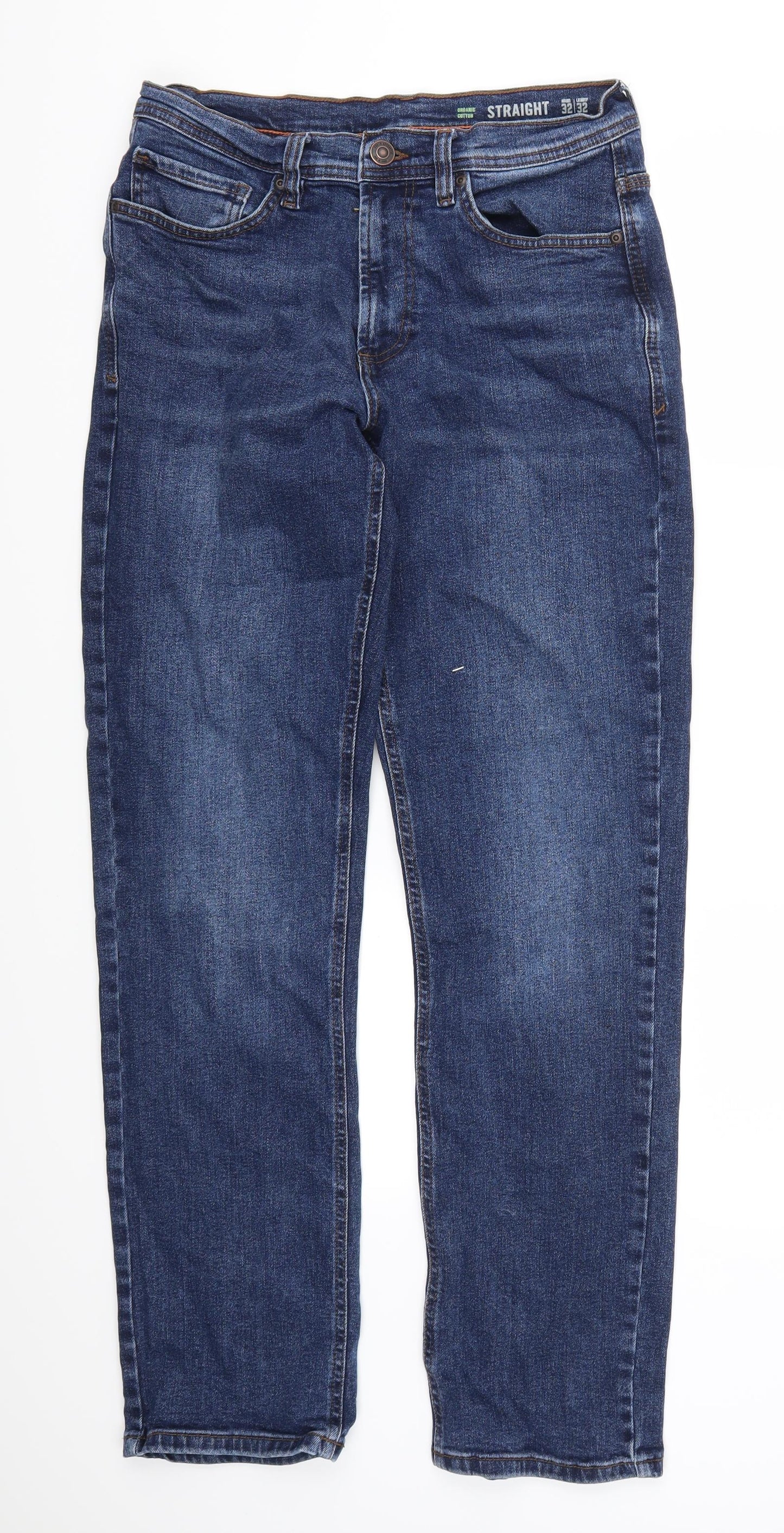Preworn Mens Blue  Denim Straight Jeans Size 32 L32 in
