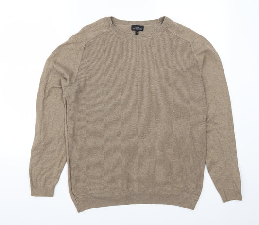 Front view of Next men’s brown jumper, size M
