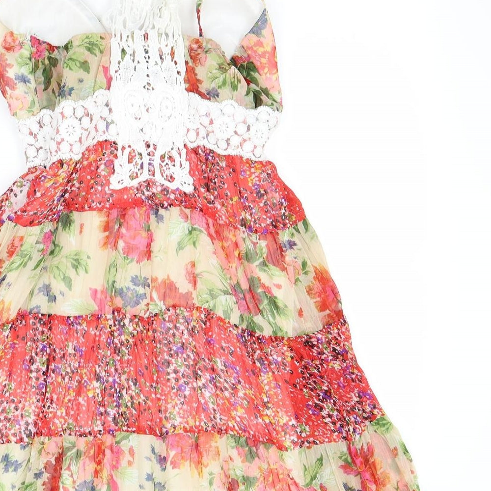 miroa Womens Multicoloured Floral  Fit & Flare  Size S