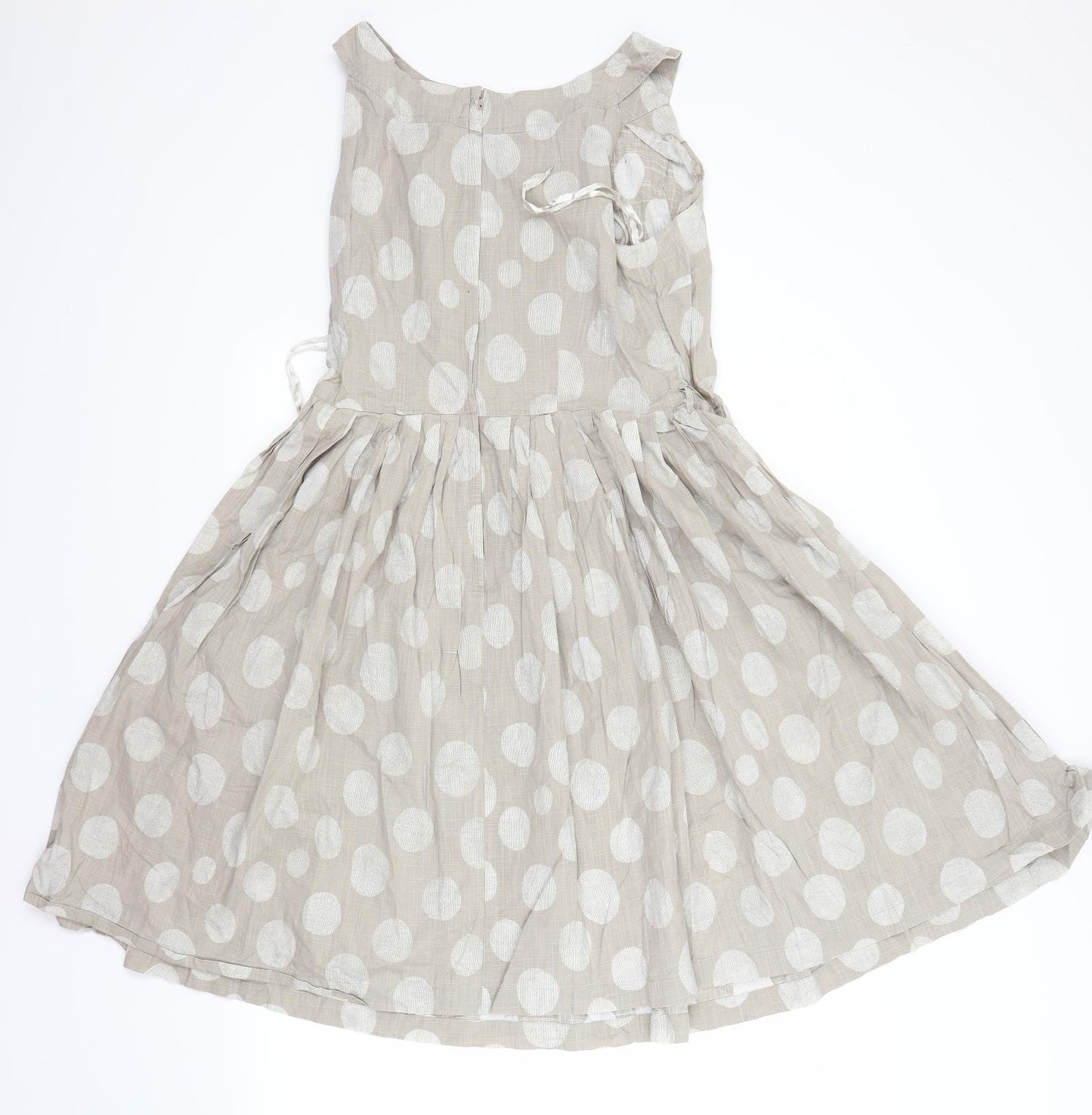 NEXT Womens Beige Polka Dot  Fit & Flare  Size 14