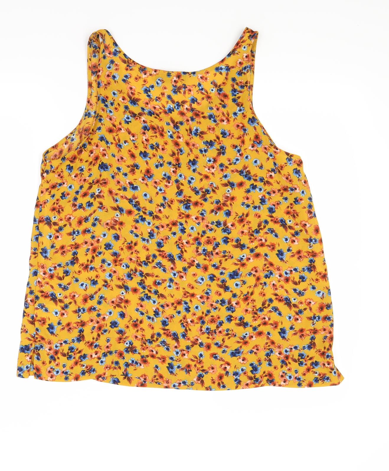 Primark Womens Yellow Floral  Basic Blouse Size 14