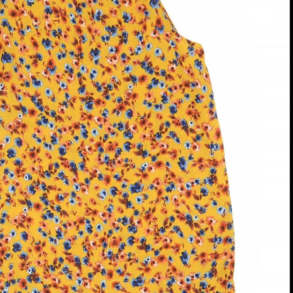 Primark Womens Yellow Floral  Basic Blouse Size 14