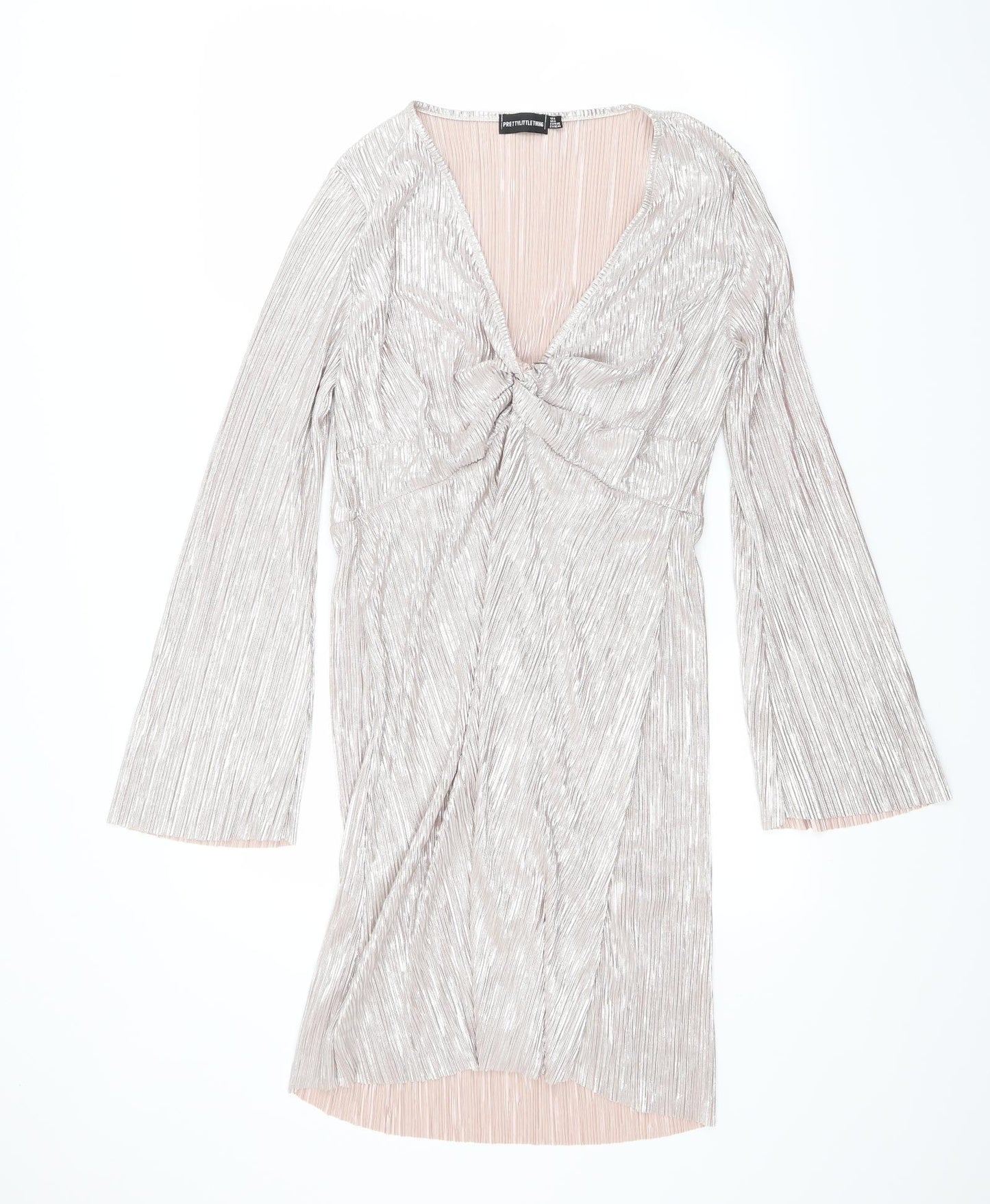 PRETTYLITTLETHING Womens Silver   A-Line  Size 18