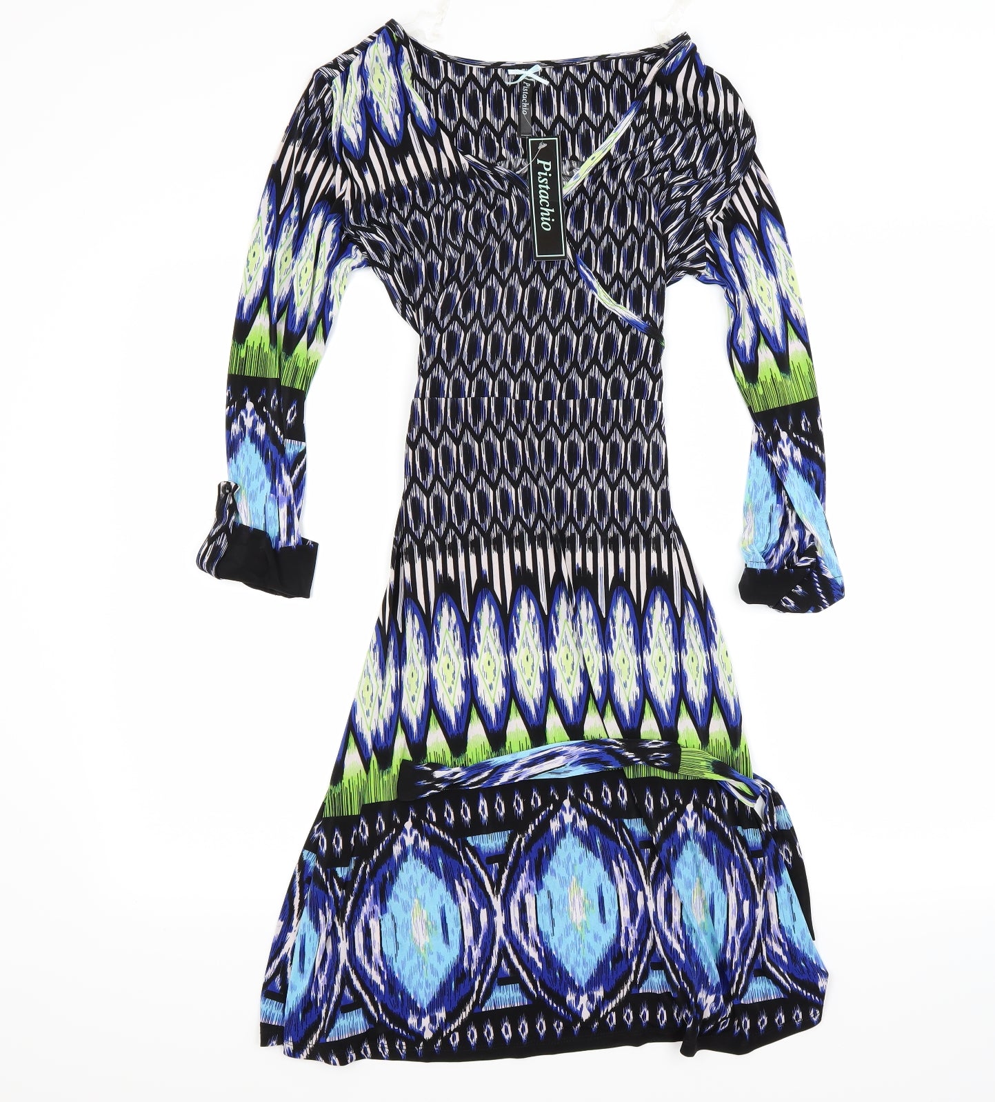 Pistachio Womens Blue Floral  Bodycon  Size L