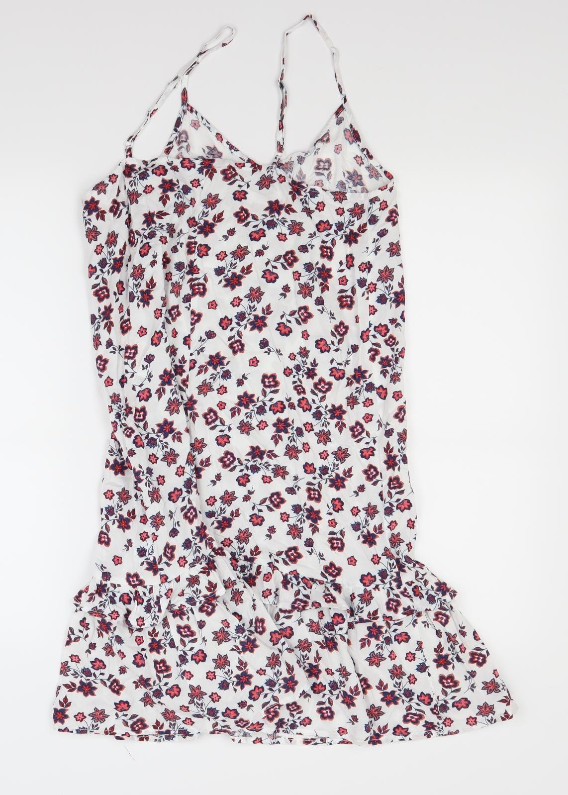 Jacqueline de Yong Womens White Floral  Slip Dress  Size 10