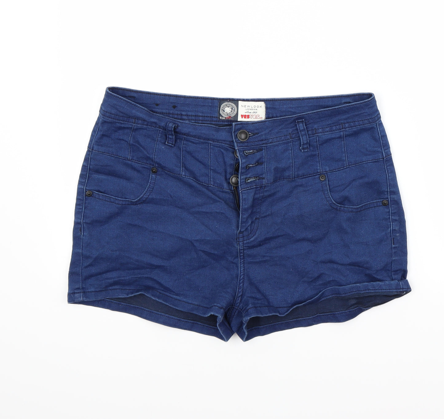 newlook Womens Blue  Denim Cut-Off Shorts Size 16