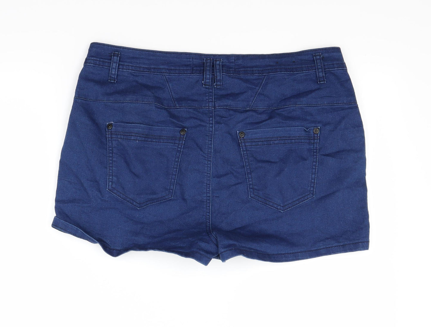 newlook Womens Blue  Denim Cut-Off Shorts Size 16