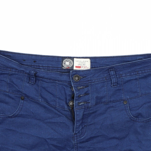 newlook Womens Blue  Denim Cut-Off Shorts Size 16