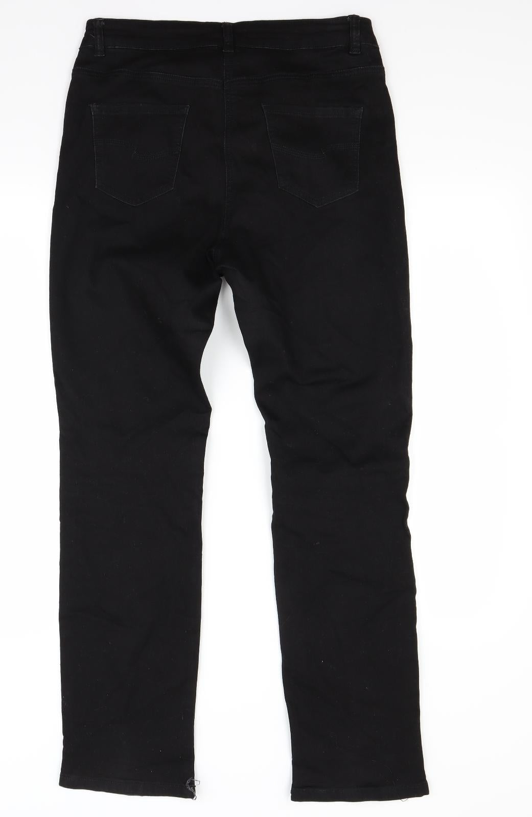 TU Womens Black  Denim Straight Jeans Size 14 L28 in