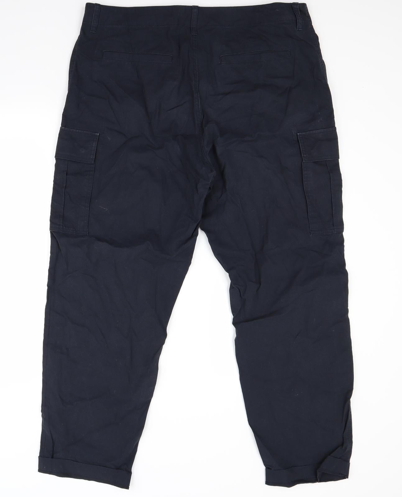 Uniqlo Mens Blue   Cargo Trousers Size 36 L31 in